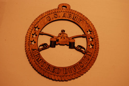 U.S. ARMORED DIVISION  LASER CUT ORNAMENT