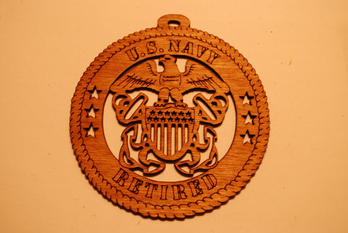  U.S. NAVY RETIRED LASER CUT ORNAMENT