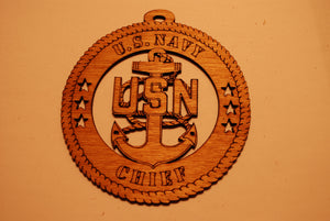 U.S. NAVY CHEIF LASER CUT ORNAMENT