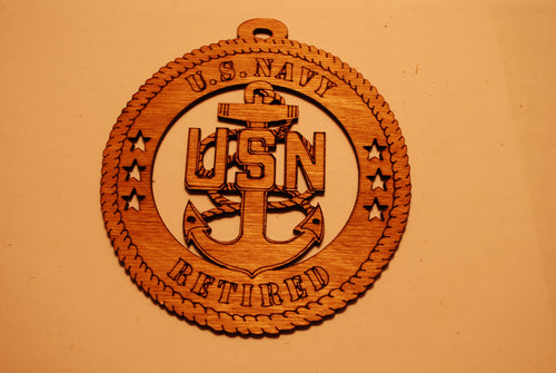 U.S. NAVY CHEIF LASER CUT ORNAMENT