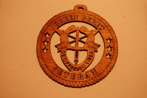 GREEN BERET  VETRAN  LASER CUT ORNAMENT