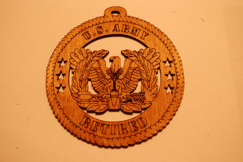 U.S. ARMY RETIRED  LASER CUT ORNAMENT