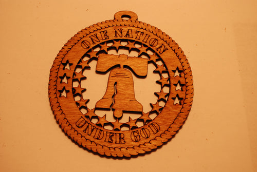 ONE NATION UNDER GOD LASER CUT ORNAMENT