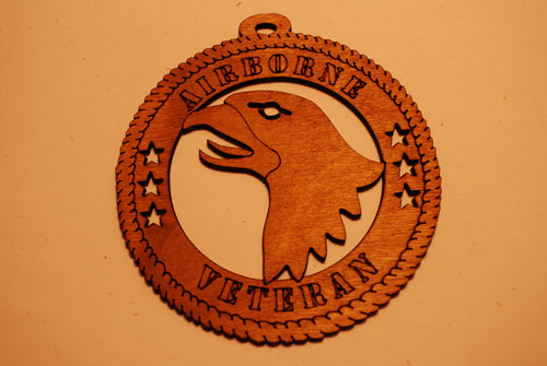 AIRBORNE VETERAN LASER CUT ORNAMENT