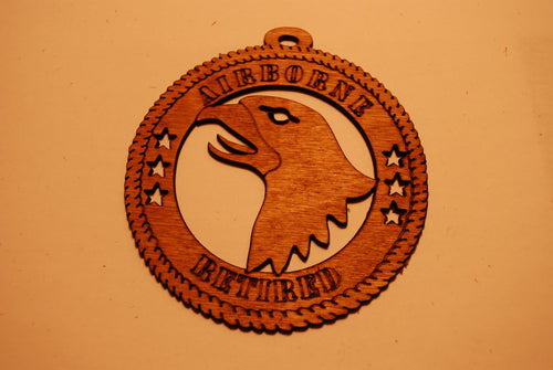AIRBORNE VETERAN LASER CUT ORNAMENT