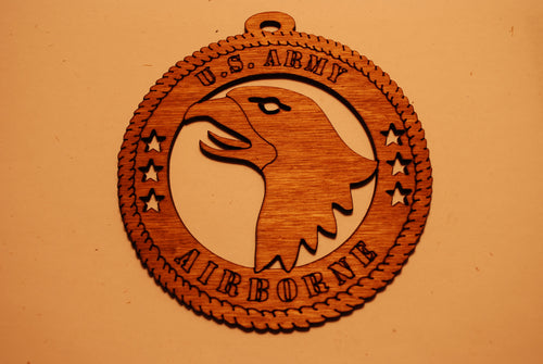 U.S. ARMY AIRBORNE LASER CUT ORNAMENT