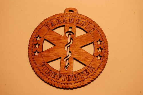 PARAMEDIC FIREFIGHTER LASER CUT ORNAMENT