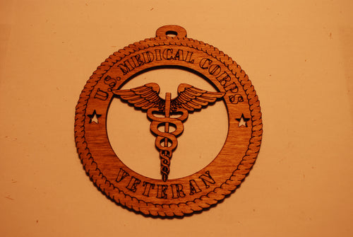 U.S. MEDICAL CORPS VETRAN LASER CUT ORNAMENT