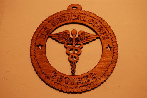U.S. MEDICAL CORPS RETIRED LASER CUT ORNAMENT