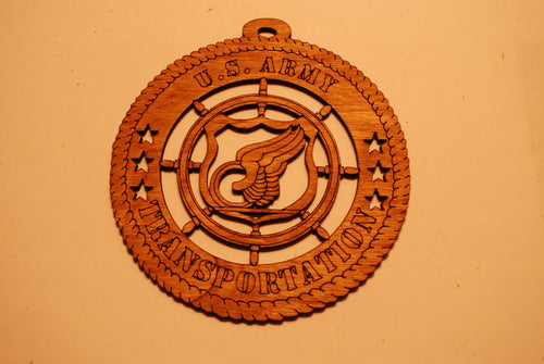 U.S. ARMY TRANSPORTATION LASER CUT ORNAMENT