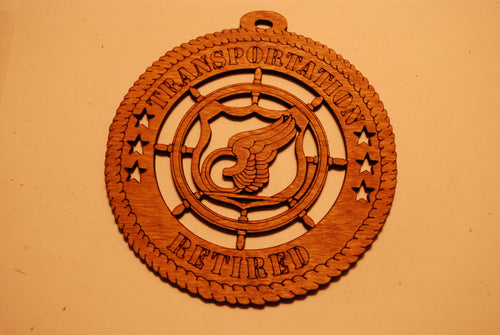 TRANSPORTATION RETIRED LASER CUT ORNAMENT