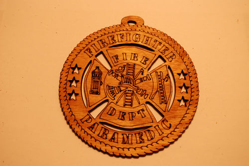 FIREFIGHTER PARAMEDIC LASER ORNAMENT