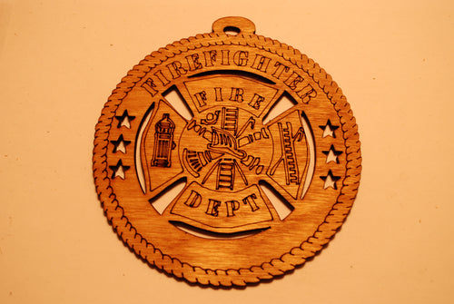 FIREFIGHTER LASER ORNAMENT