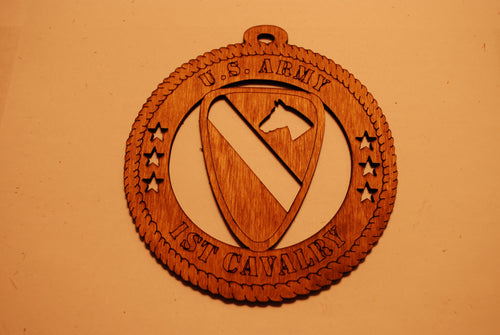 U.S. ARMY 1ST CAVALRY LASER ORNAMENT