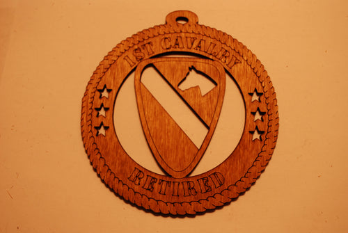 1ST CAVALRY RETIRED LASER ORNAMENT