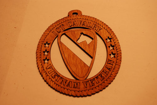 1ST CAVALRY VIETNAM VETERAN LASER ORNAMENT