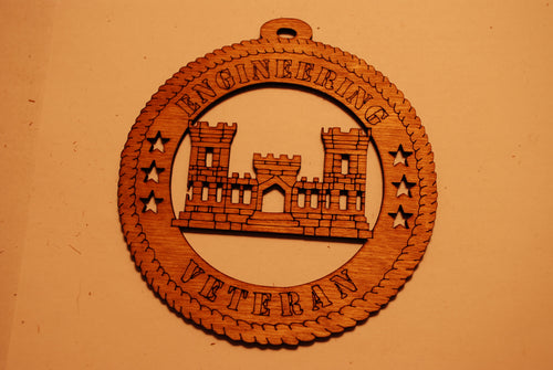 ENGINEERING VETERAN  LASER ORNAMENT