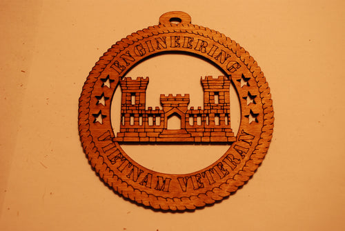 ENGINEER VIETNAM VETERAN  LASER ORNAMENT