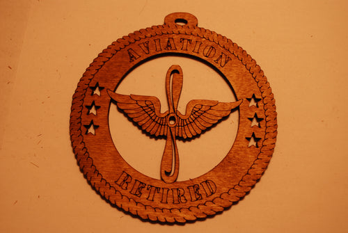 AVIATION RETIRED LASER ORNAMENT
