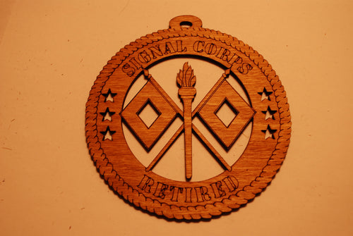 SIGNAL CORPS RETIRED LASER ORNAMENT
