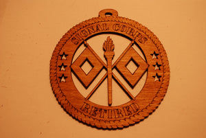 SIGNAL CORPS RETIRED LASER ORNAMENT