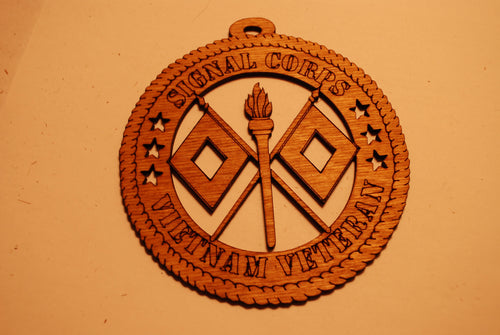 SIGNAL CORPS VIETNAM VETRAN LASER ORNAMENT