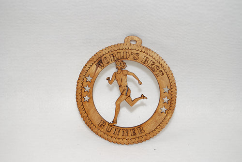 WORLDS BEST RUNNER LASER CUT ORNAMENT