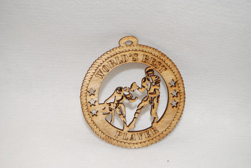 WORLD'S BEST PLAYER FOOTBALL  LASER CUT ORNAMENT