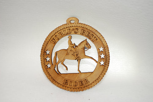 WORLD'S BEST RIDER  HORSE LASER CUT ORNAMENT