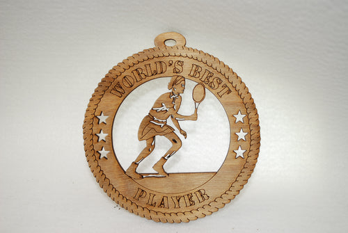  FEMALE WORLD'S BEST PLAYER TENNIS LASER CUT ORNAMENT