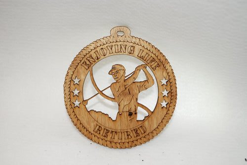 MALE ENJOYING LIFE RETIRED GOLFER LASER CUT ORNAMENT