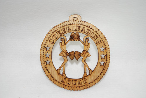 CHEERLEADING SQUAD LASER CUT ORNAMENT