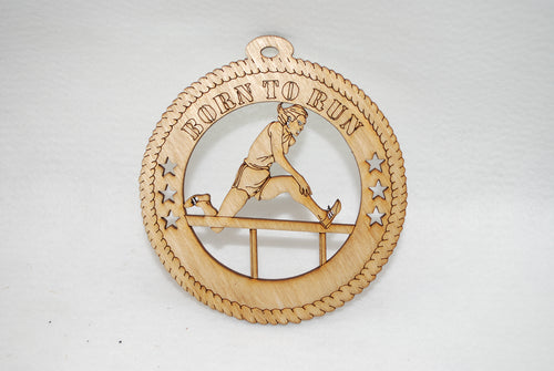 FEMALE BORN TO RUN  LASER CUT ORNAMENT