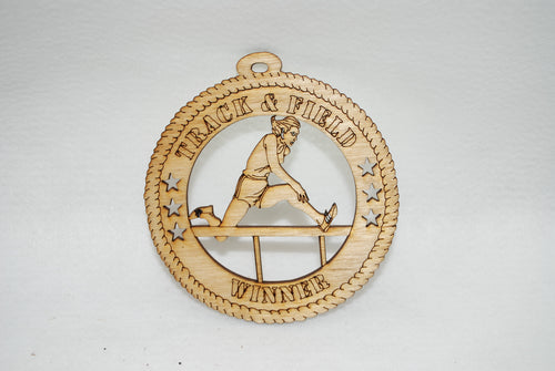 FEMALE TRACK AND FIELD WINNER  LASER CUT ORNAMENT