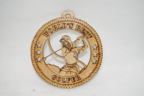  FEMALE WORLD'S BEST GOLFER LASER CUT ORNAMENT