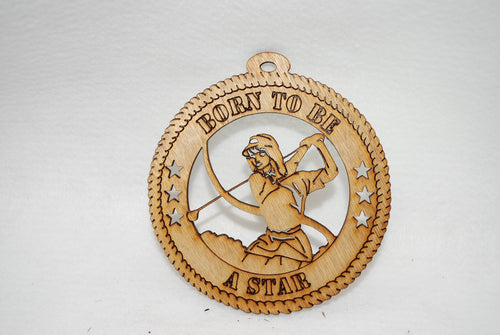FEMALE BORN TO BE A STAR GOLFER  LASER CUT ORNAMENT