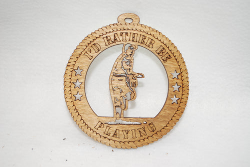 I'D RATHER BE PLAYING PITCHER    LASER CUT ORNAMENT