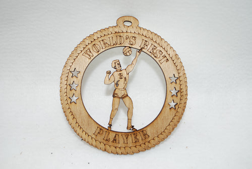 MALE WORLDS BEST PLAYER VOLLEYBALL  LASER CUT ORNAMENT