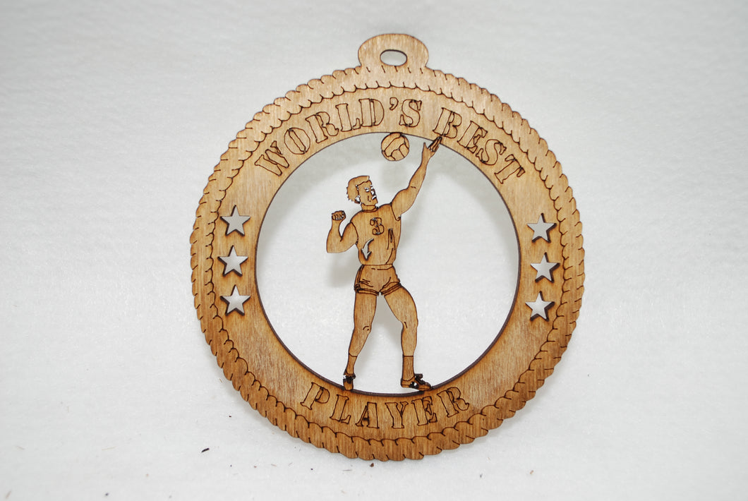 MALE WORLD'S BEST PLAYER VOLLEYBALL  LASER CUT ORNAMENT