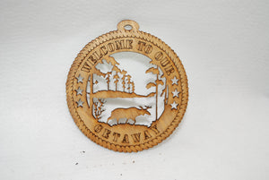 WELCOME TO OUR GETAWAY LASER CUT ORNAMENT
