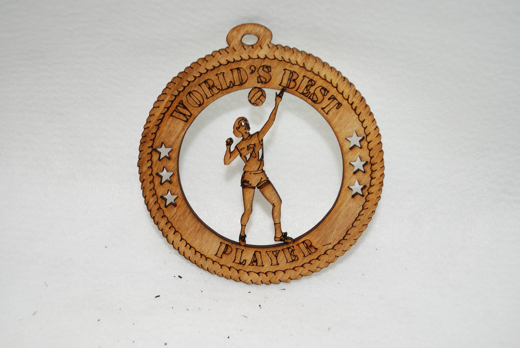 FEMALE WORLD'S BEST PLAYER VOLLEYBALL LASER CUT ORNAMENT