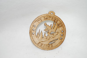 I'D RATHER BE SKIING LASER CUT ORNAMENT
