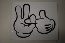 Load image into Gallery viewer, High quality indoor/outdoor vinyl printed stickers.  Cartoon Hands Making Sex Gesture  3.5&quot;x4&quot; 