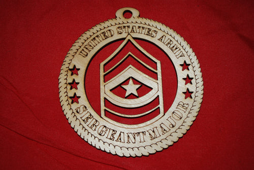 Army Enlisted Rank Insignia Sergeant major wooden ornament
