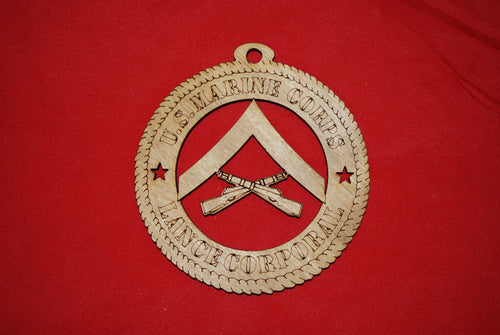 Marine Corps  Enlisted Rank Lance Corporal  wooden ornament