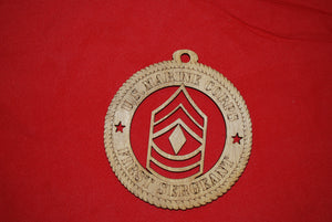Marine Corps  Enlisted First Sergeant wooden ornament