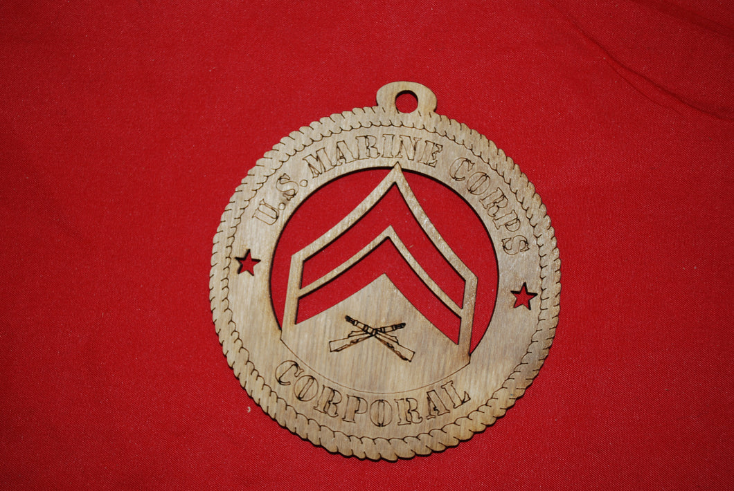 Marine Corps  Enlisted Corporal  wooden ornament