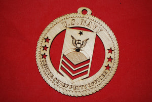 Navy Enlisted Senior Chief Petty Officer  wooden ornament