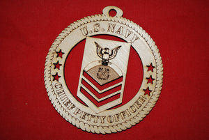 Navy Enlisted Chief Petty Officer wooden ornament