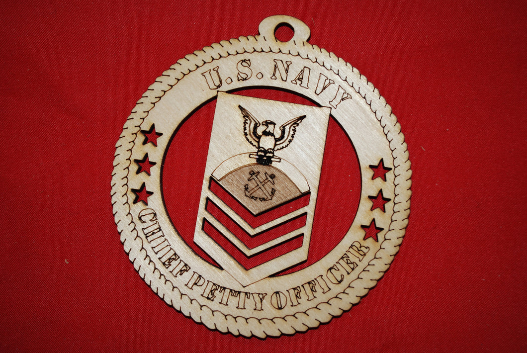Navy Enlisted Chief Petty Officer wooden ornament